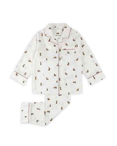 Unisex Hoppy Bunnies Poplin Pajama Set - Little Kid, Big Kid