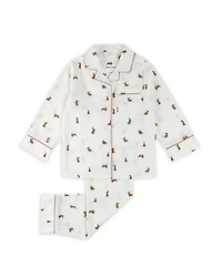 Unisex Hoppy Bunnies Poplin Pajama Set - Little Kid, Big Kid