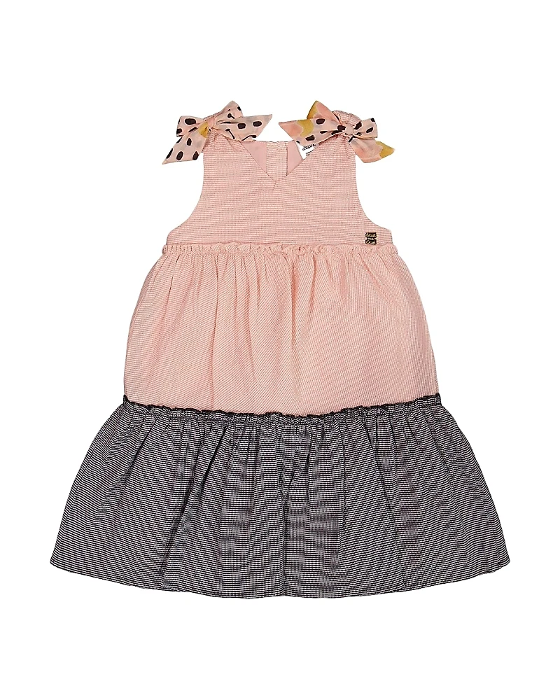 Deux par Girls' Tiered Dress with Bows - Little Kid