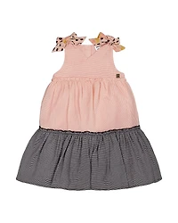 Deux par Girls' Tiered Dress with Bows - Little Kid