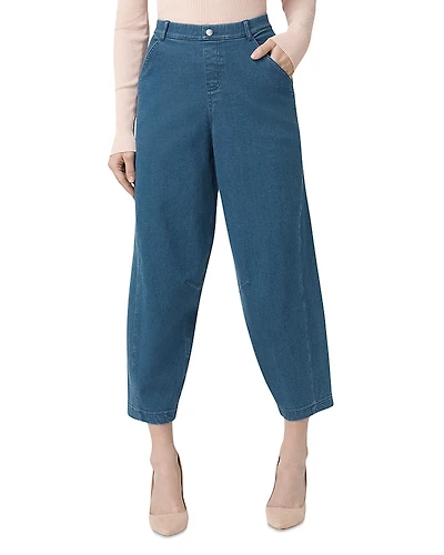 Hue High Rise Cropped Barrel Skimmer Jeans