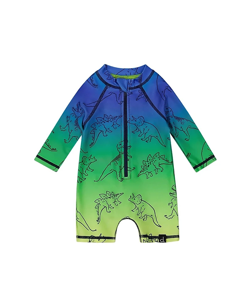 Deux par Deux Boys' Printed Long Sleeve One-Piece Rashguard - Baby