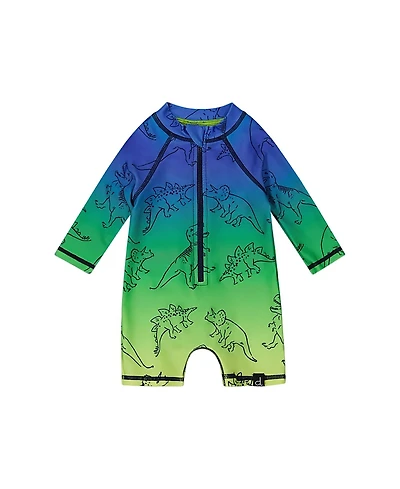 Deux par Deux Boys' Printed Long Sleeve One-Piece Rashguard - Baby