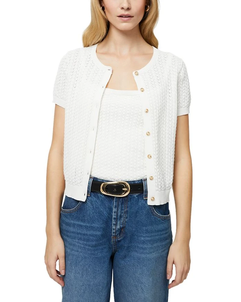 Pointelle Button Cardigan