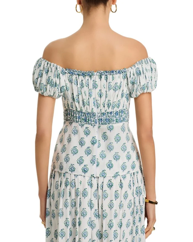 Block Print Off The Shoulder Top