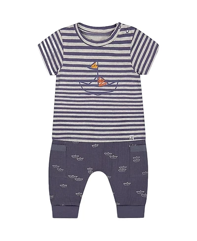 Deux par Boys' Organic Cotton Top and Muslin Pant Set - Baby