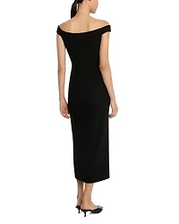 Crepe Off Shoulder Dress