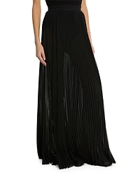 Pleated Chiffon Maxi Skirt