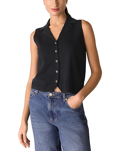 Whistles Maisie Button Front Tank Top
