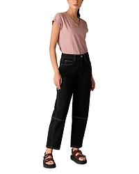 Willa V Neck Cap Sleeve Tee