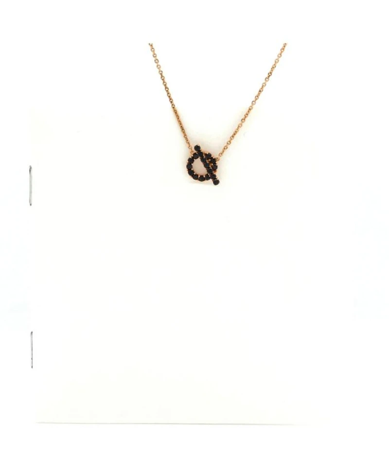 Finesse Pendant Necklace 18K Rose Gold and Black Spinels