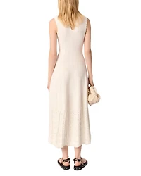 Beaded Pointelle Knit Dress