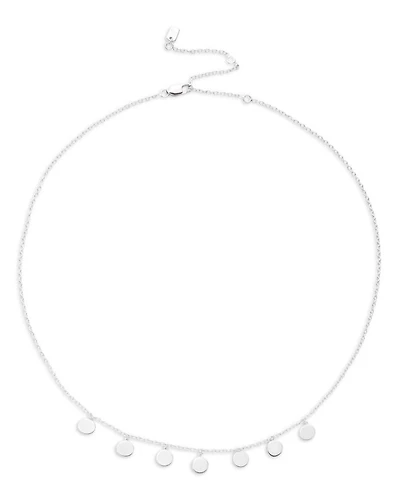 Disc Statement Necklace in Sterling Silver, 16"-19"