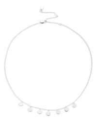 Disc Statement Necklace in Sterling Silver, 16"-19"