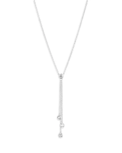 Cubic Zirconia Lariat Necklace in Sterling Silver