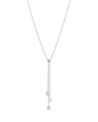 Cubic Zirconia Lariat Necklace in Sterling Silver