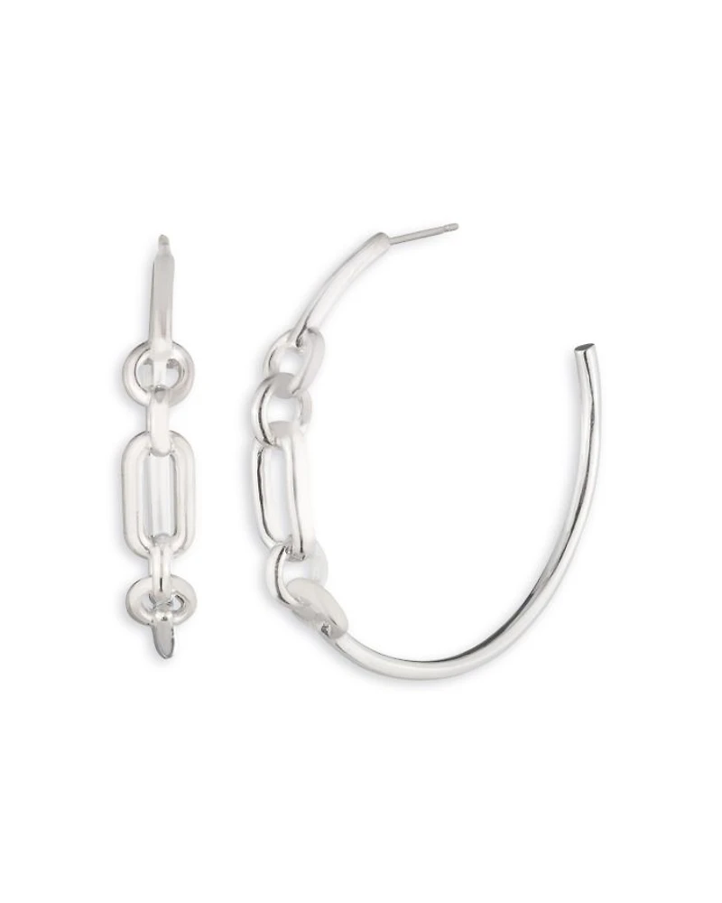 Link Hoop Earrings in Sterling Silver