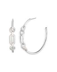 Link Hoop Earrings in Sterling Silver
