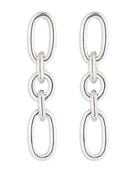 Link Linear Drop Earrings in Sterling Silver