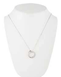 Pavé Ring Pendant Necklace in Sterling Silver, 16"-19"