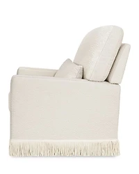 Crawford Pillowback Comfort Swivel Glider - Bouclé with Tassel Fringe
