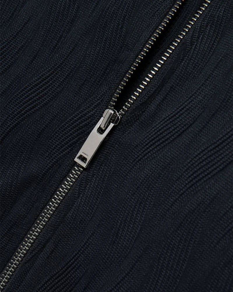 Aksel Wave Jacquard Zipper Shirt Jacket