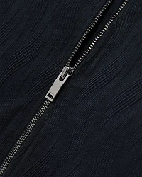 Aksel Wave Jacquard Zipper Shirt Jacket