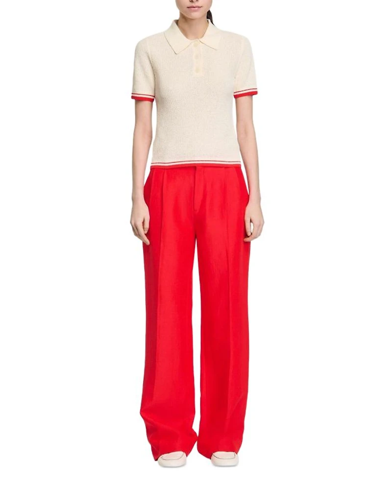 Polo Collar Knit Top