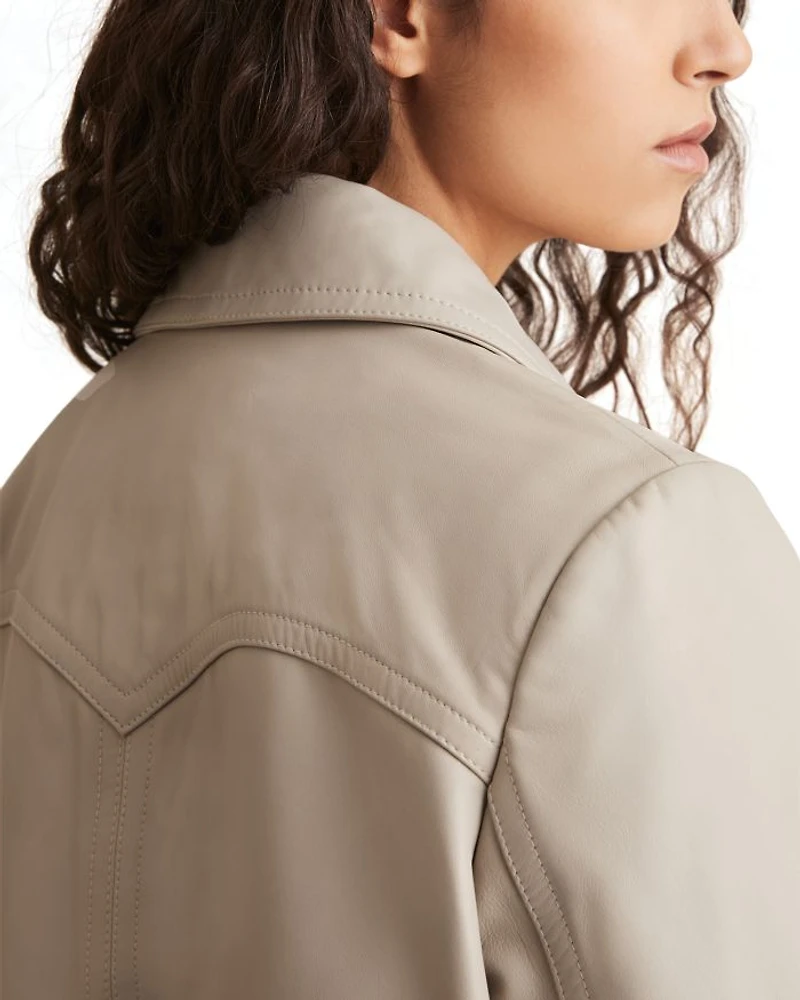 Jasmine Leather Bomber Jacket