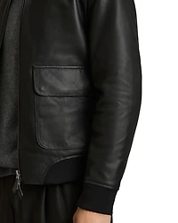Slim Fit Reed Pebble Grain Leather Jacket