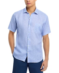 Peter Millar Champlain Linen Short Sleeve Button Front Shirt