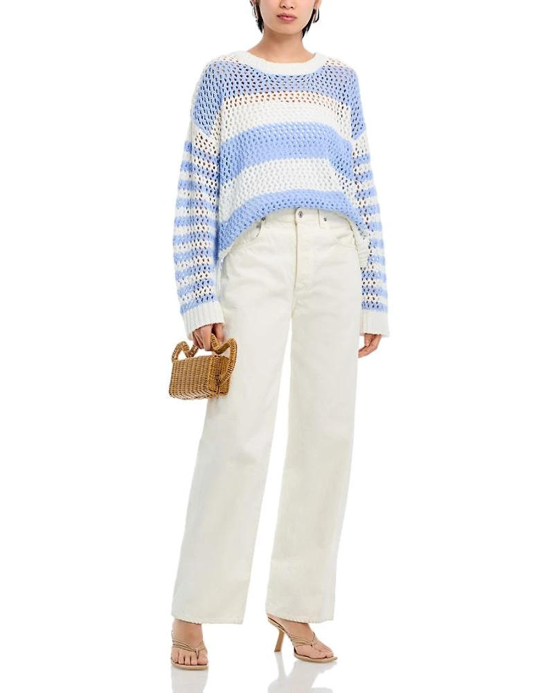Stripe Knit Netted Sweater