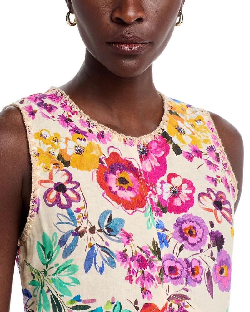 Linen Chevron Tank Dress