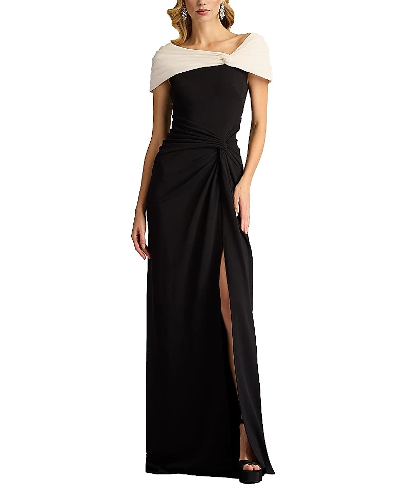 Tadashi Shoji Perkins Asymmetric Draped Gown