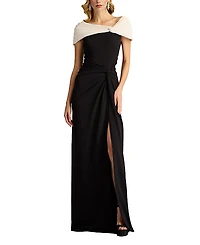 Tadashi Shoji Perkins Asymmetric Draped Gown