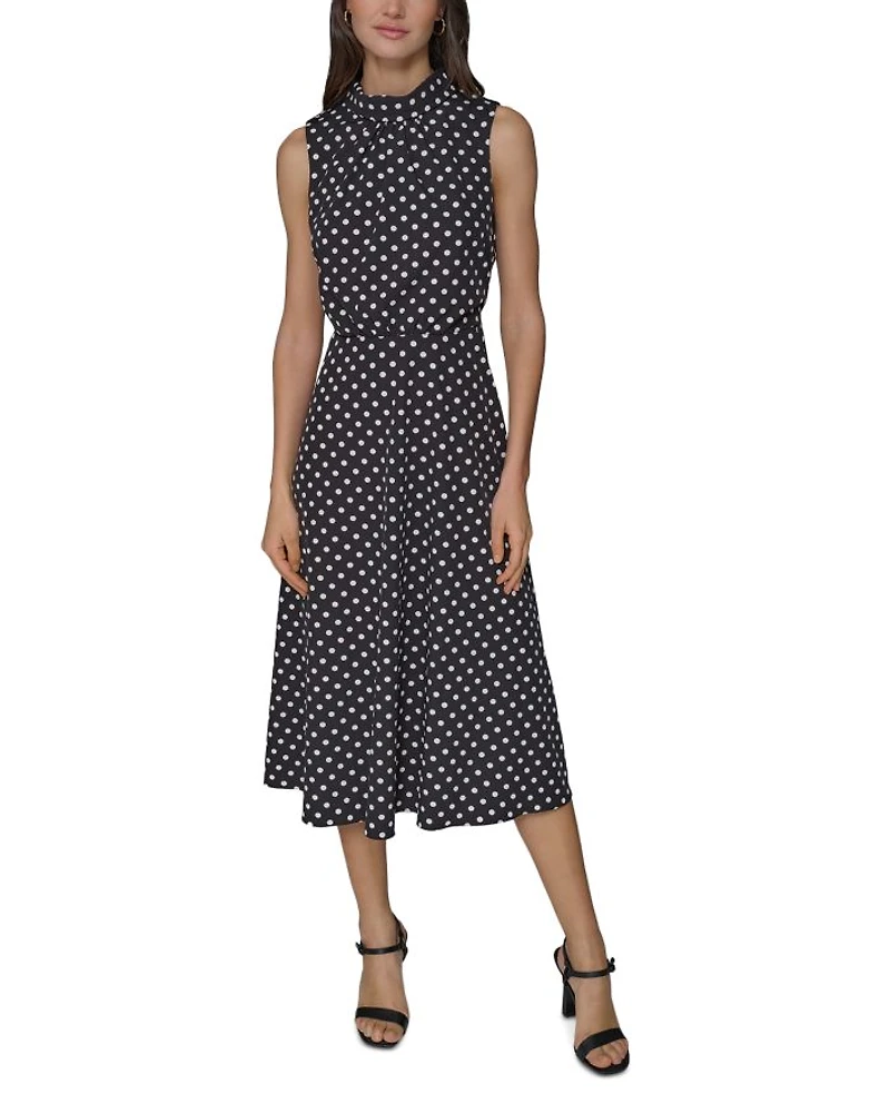 Mock Neck Midi Dress