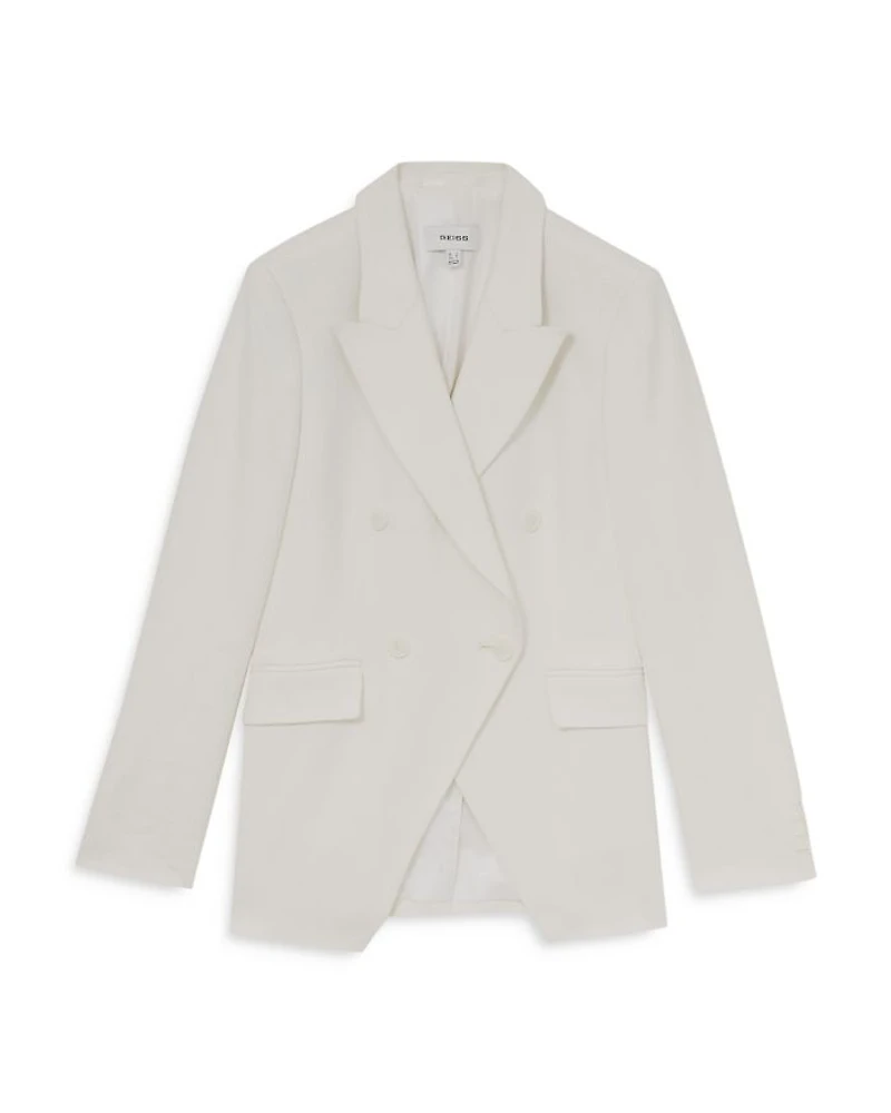 Petites Double Breasted Peak Lapel Blazer