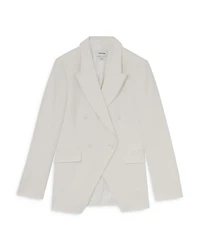 Petites Double Breasted Peak Lapel Blazer