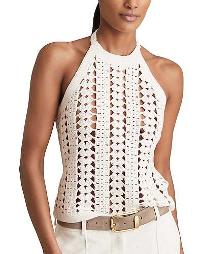 Reiss Cally Crocheted Halter Top