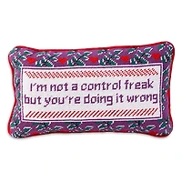 Furbish Studio Control Freak Needlepoint Decorative Pillow