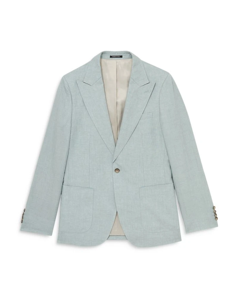 Linen Notch Lapel Slim Fit Blazer