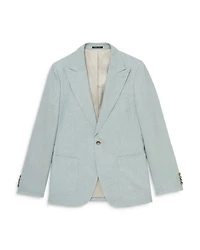 Linen Notch Lapel Slim Fit Blazer