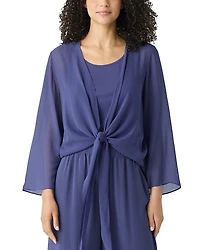 Eileen Fisher Sheer Silk Georgette Silk Wrap Jacket