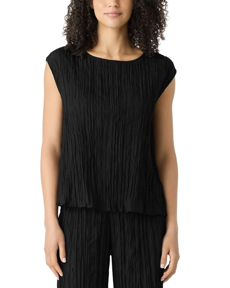 Crushed Silk Ballet Neck Top