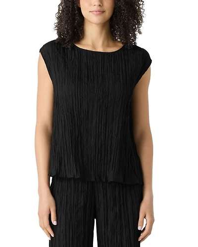 Crushed Silk Ballet Neck Top