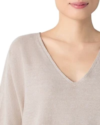Linen Cotton V Neck Sweater