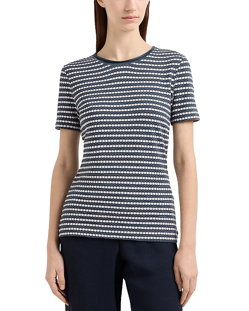 Emporio Armani Honeycomb Jacquard Jersey Top