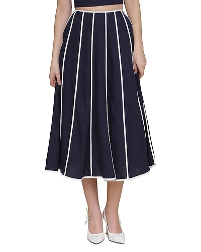 Avec Les Filles Seamed Midi Skirt