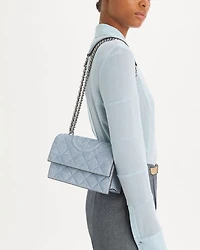 Fleming Denim Print Leather Convertible Crossbody