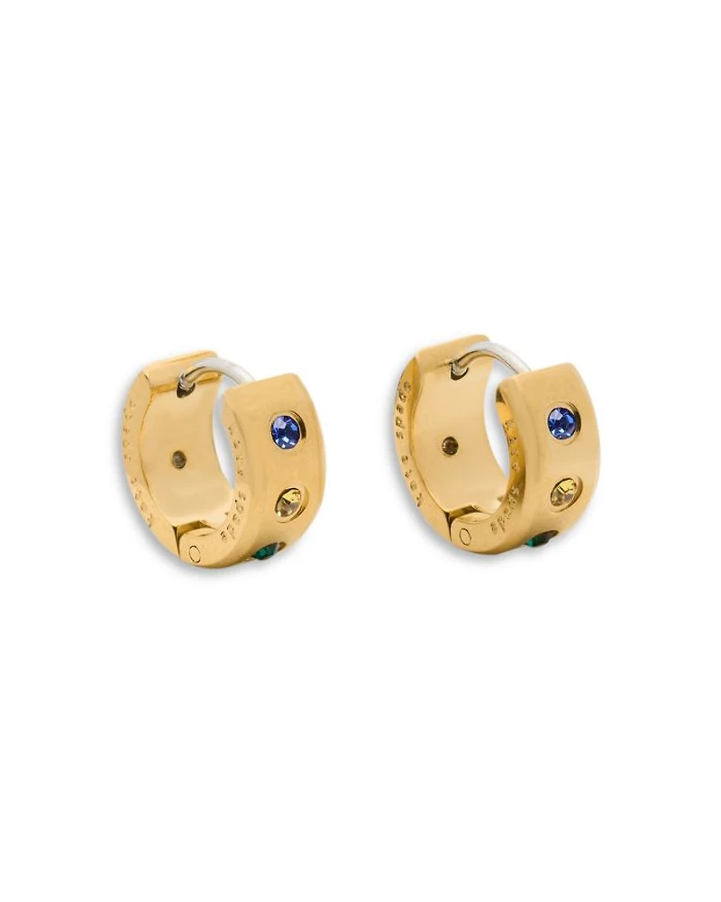 Stone Studded Huggie Hoop Earrings